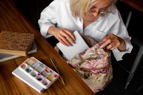 Handloomed Ikat Patterns Influence Designer Scarves