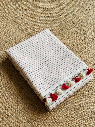 Samanvaya Embroidery Handloom Pure Cotton Saree White