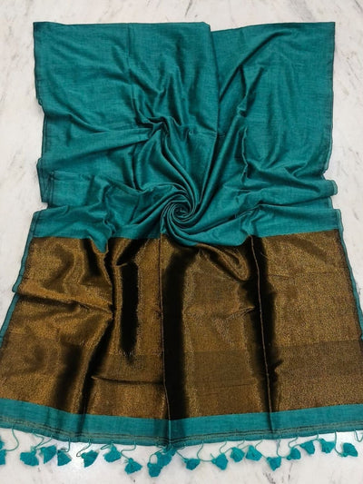 Myraaj Pure Cotton Handloom Saree Sea Green