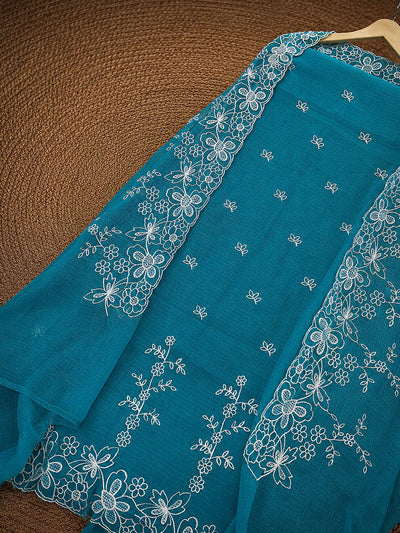 Sutrika Kota Doria Cutwork Suits (T+B+D) Teal