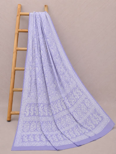 Ruhaani Georgette Chikankari Saree Lavender