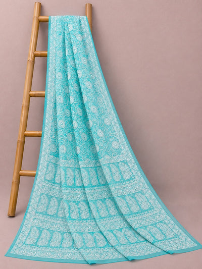 Ruhaani Georgette Chikankari Saree Black