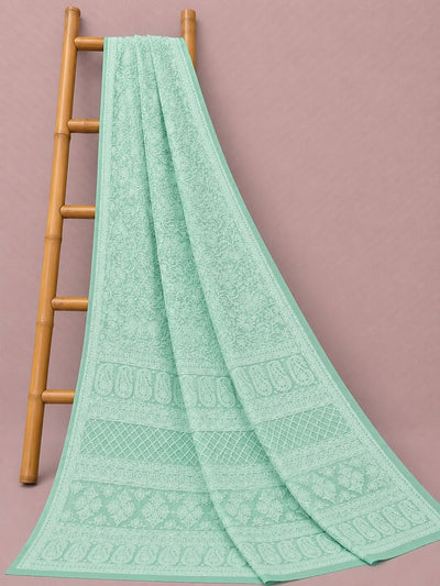 Ruhaani Georgette Chikankari Saree Turquoise