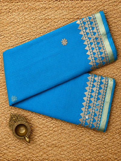 Shagun Kota Doria Gota Patti Saree Sky Blue