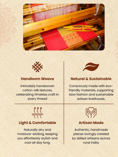 Vibrant Maheshwari Silk Pure Handloom Saree Mustard