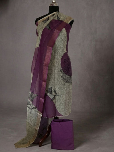 Noor-e-Banaras Brocade Linen Suit Sage Green