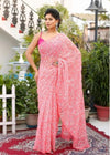 Georgette Handcrafted Tepchi Work Saree