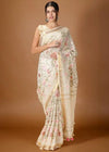 Silk Linen Embroidered Handloom Saree