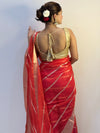 Poetic Banarasi Pure Organza Silk Red Saree