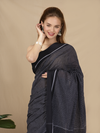 Handloom Mark Patteda Anchu Regal Black Cotton Saree