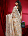 Indiehaat | Kashmiri Silk Yellow Printed Saree