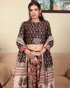 Indiehaat | BlockPrinted Black & Red Lehanga Choli Set