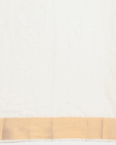 Handloom Kota Silk Serene Beige & Rust Orange Saree