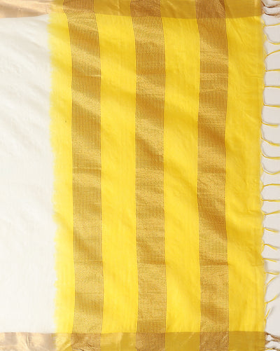 Handloom Kota Silk Dreamy Beige & Yellow Saree