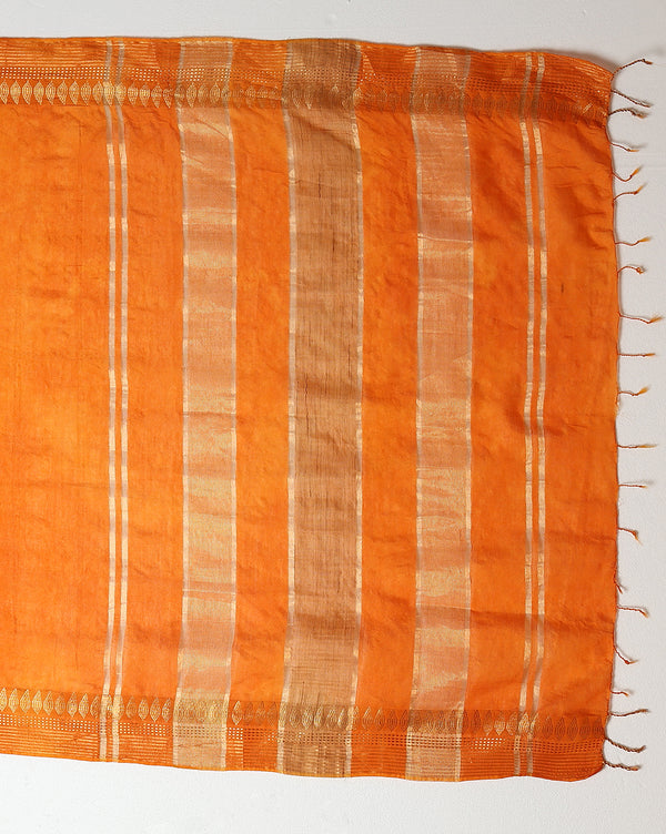 Pure Kota Silk Saree Orange Jaquard Weaving