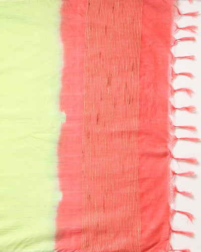 Handdyed Katan Silk Red & Green Contrast Suit