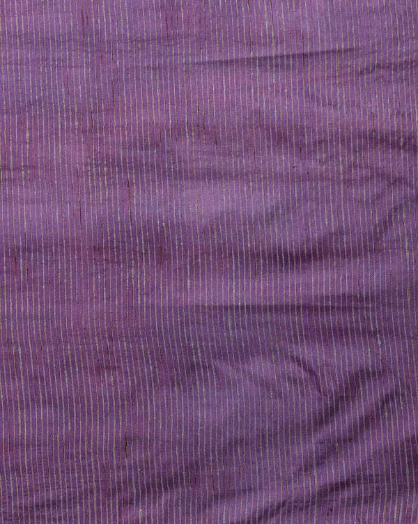 Handdyed Katan Silk Beige & Violet Contrast Suit