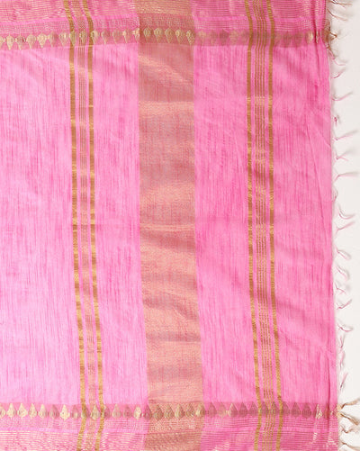 Handcrafted Fanciful Kota Silk Pink Jacquard Saree