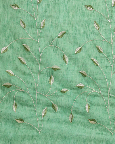 Alluring Eri Tussar Silk Embroidered Green Saree