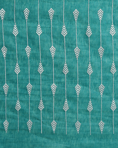 Eri Silk Rama Green Saree Handcrafted