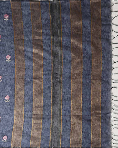 Adorable Eri Tussar Silk Embroidered Blue Saree