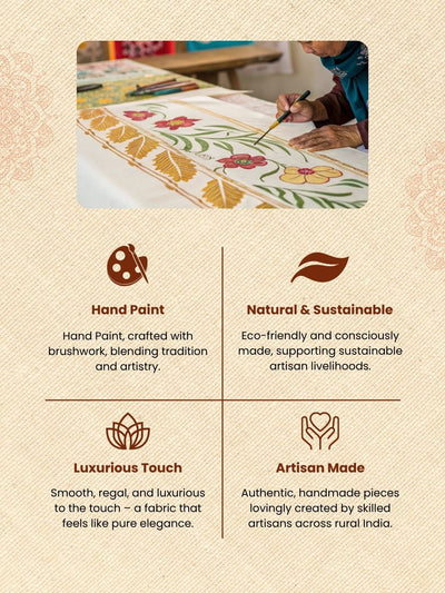 Chitralekha Hand Painted Kota Linen Deep Blue Saree