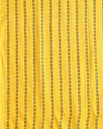Katan Silk Expressive Handcrafted Yellow Suit (T+B+D)