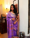 Handcrafted Splendid Kota Silk Purple Jacquard Saree