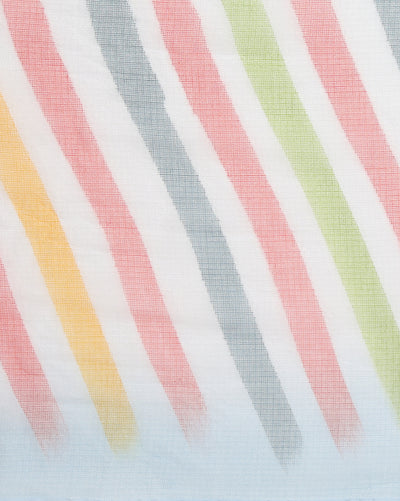 Ivory Cotton Kota Doria White Saree Handcrafted