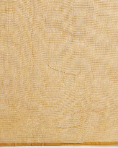 Golden Cotton Kota Doria Mustard Saree Handcrafted