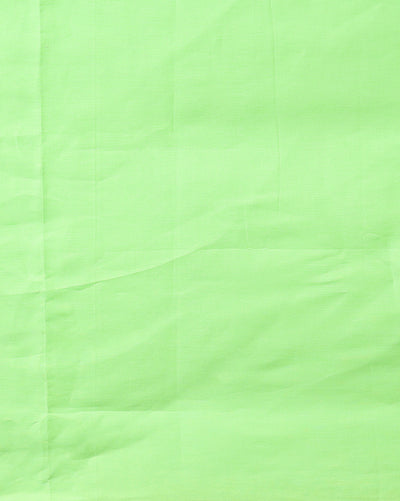 Adorable Kota Doria Blockprint Suit (T+B+D) Material Green With Blue Dupatta