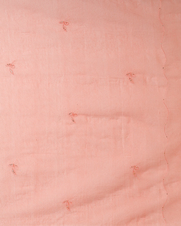 Brilliant Kota Doria Pink Suit Material Embroidered