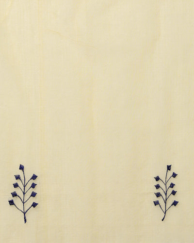 Elegant Kota Doria Cotton Bel Embroidery Blue Saree Handdyed