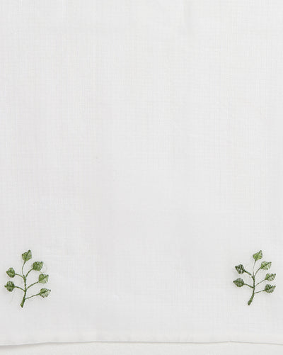 Vibrant Kota Doria Cotton Bel Embroidery Green Saree Handdyed