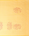 Bright Kota Doria Cotton Bel Embroidery Yellow Saree Handdyed