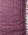 Bold Silk Linen Embroidered Purple Saree