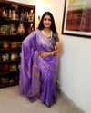 Handcrafted Splendid Kota Silk Purple Jacquard Saree