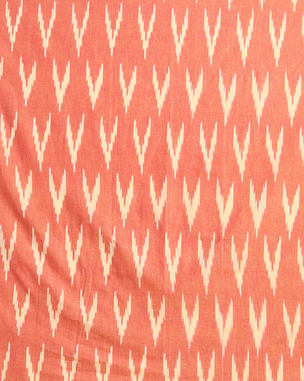 Pure Linen Striking Black Dupatta & Orange Ikkat Kurti Set