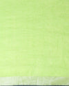 Illuminating Handwoven Pure Linen Green Saree