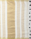 Lively Handwoven Pure Linen White Saree