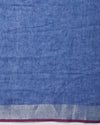 Pastoral Handwoven Pure Linen Ink Blue Saree