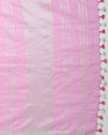 Rosy Handwoven Pure Linen Pink Saree