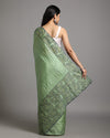 Silkmark Certified Lucid Pure Tussar Cutwork Green Saree