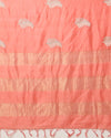 Silkmark Muga Tussar Silk Embroidered Peach Saree