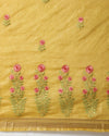 Timeless Silk Linen Embroidered Mustard Saree