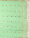 Silkmark Tussar Pink Top Katan Silk Green Dupatta