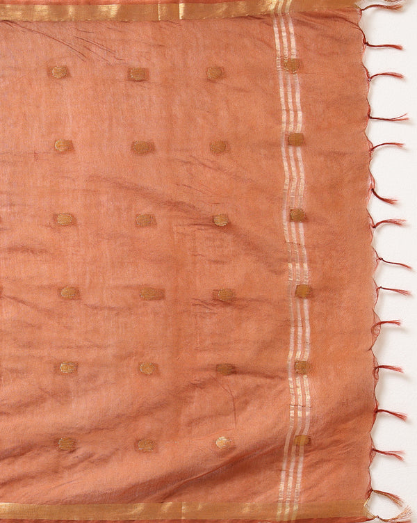 Silkmark Tussar Beige Top Katan Silk Black Dupatta