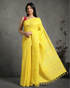 Silkmark Ghicha Tussar Radiating Yellow Saree