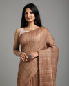 Silkmark Ghicha Tussar Mysterious Brown Saree