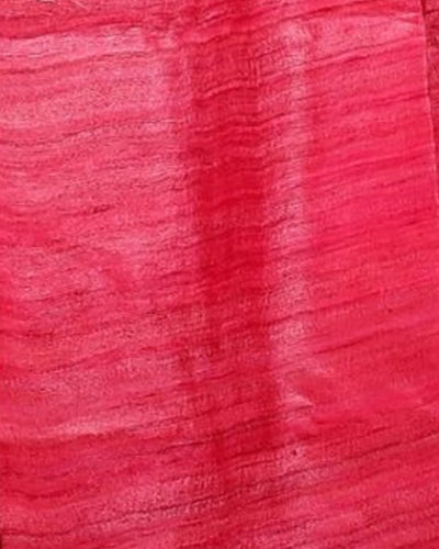 Silkmark Ghicha Tussar Beautiful Red Saree